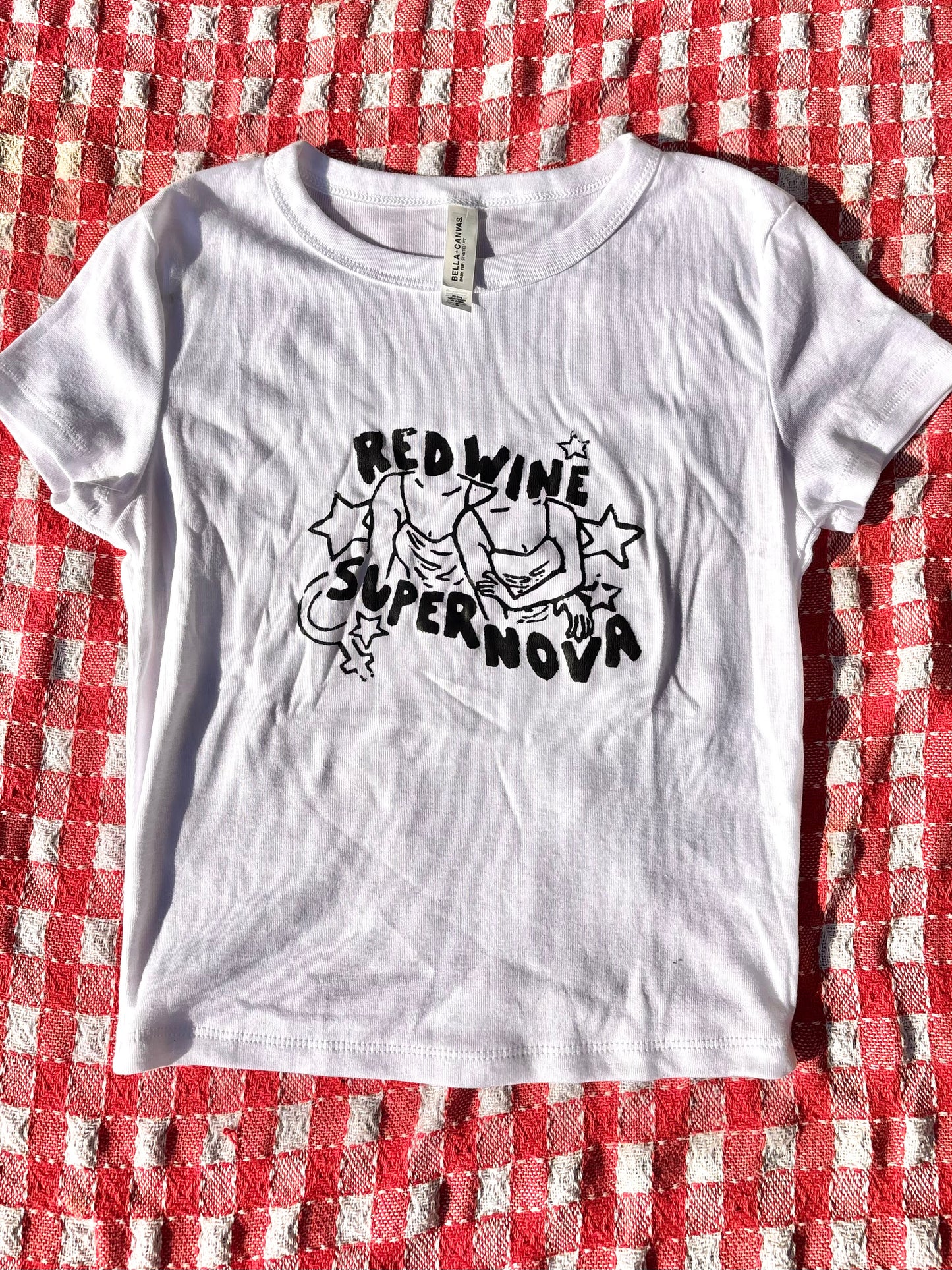 Red Wine Supernova Handprinted Baby Tee- Chappell Roan