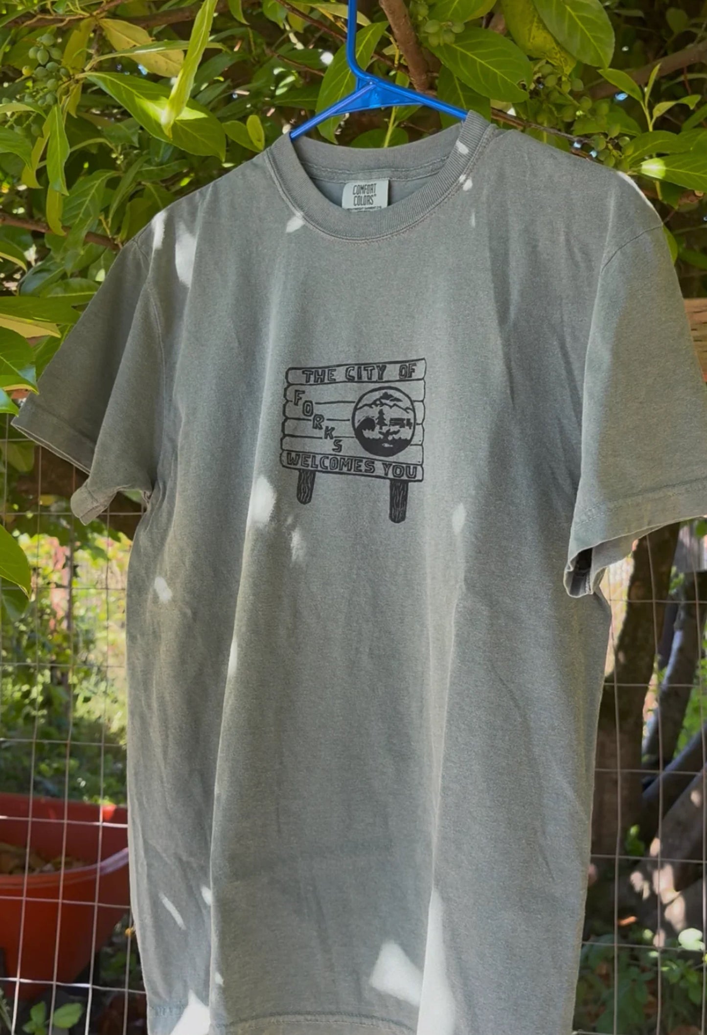 Forks, Washington (Twilight) Handprinted Tee