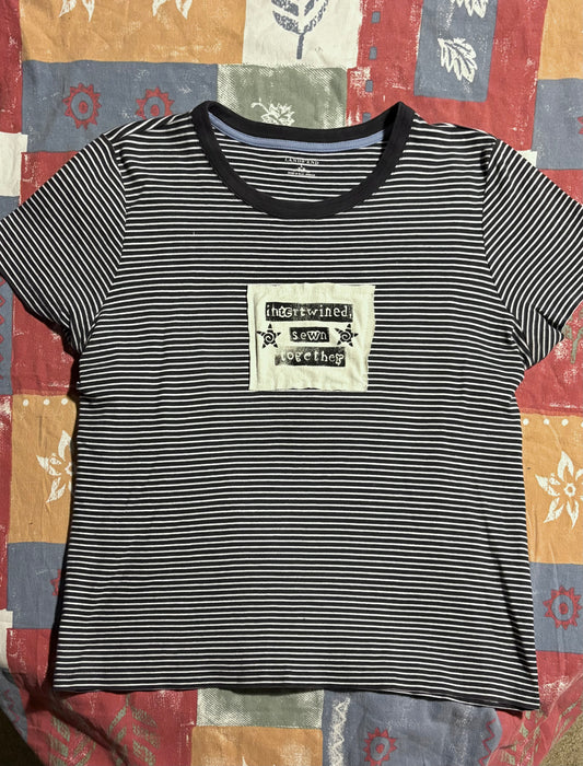 Adrienne Lenker- Upcycled Short Sleeve T Shirt L Striped