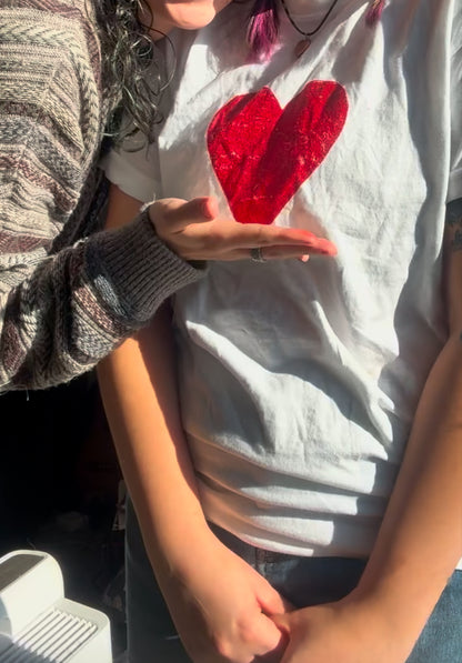 Red Heart Handprinted Tee