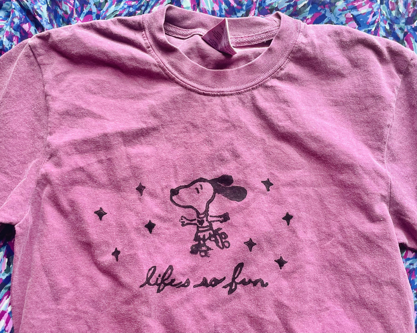 Life’s So Fun- Muna/Phoebe Bridgers Handprinted T-Shirt