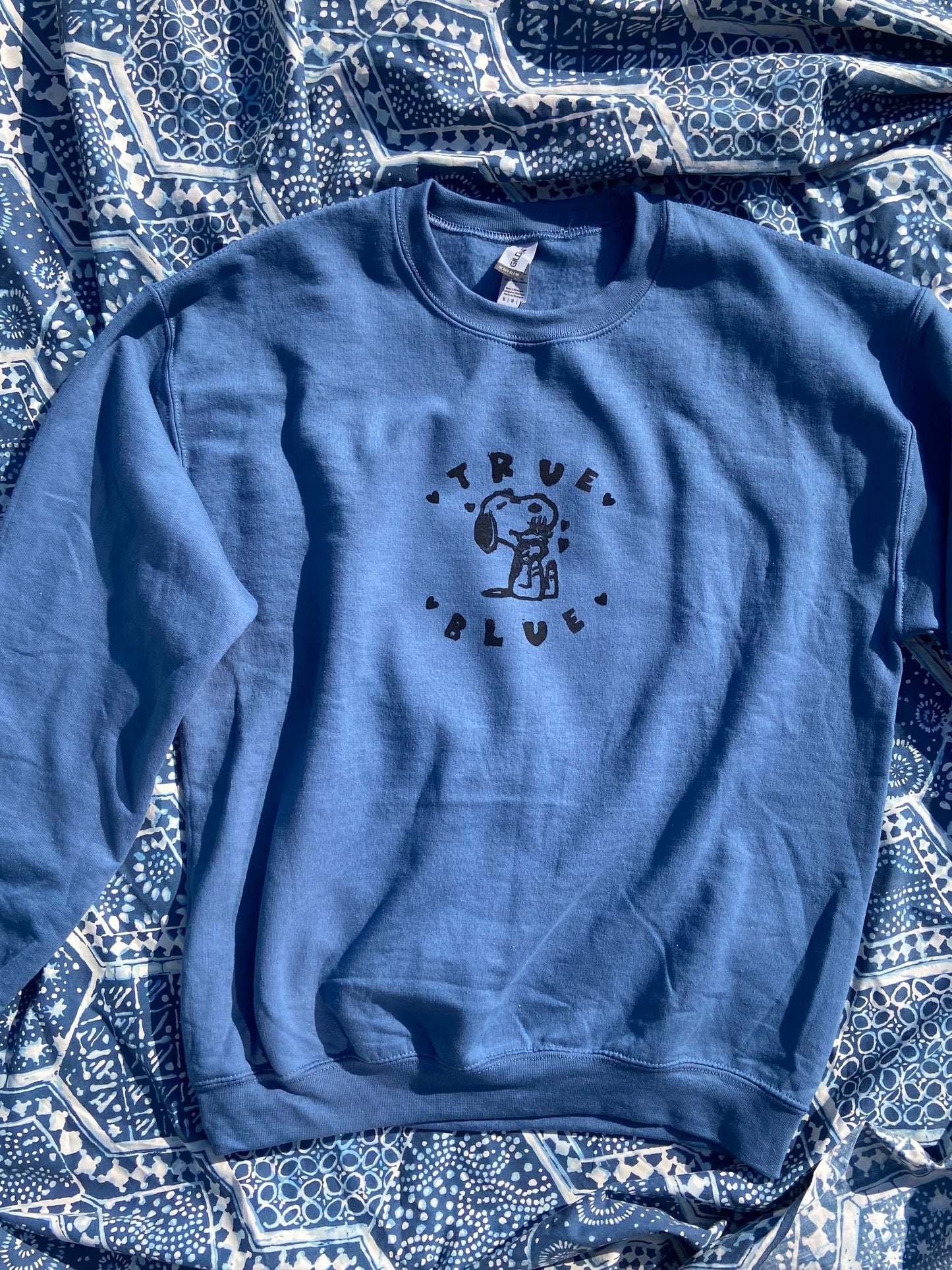 True Blue - Boygenius Handprinted Crewneck Sweatshirt