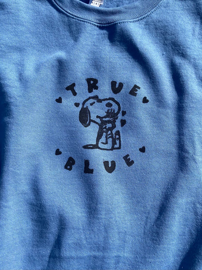 True Blue - Boygenius Handprinted Crewneck Sweatshirt