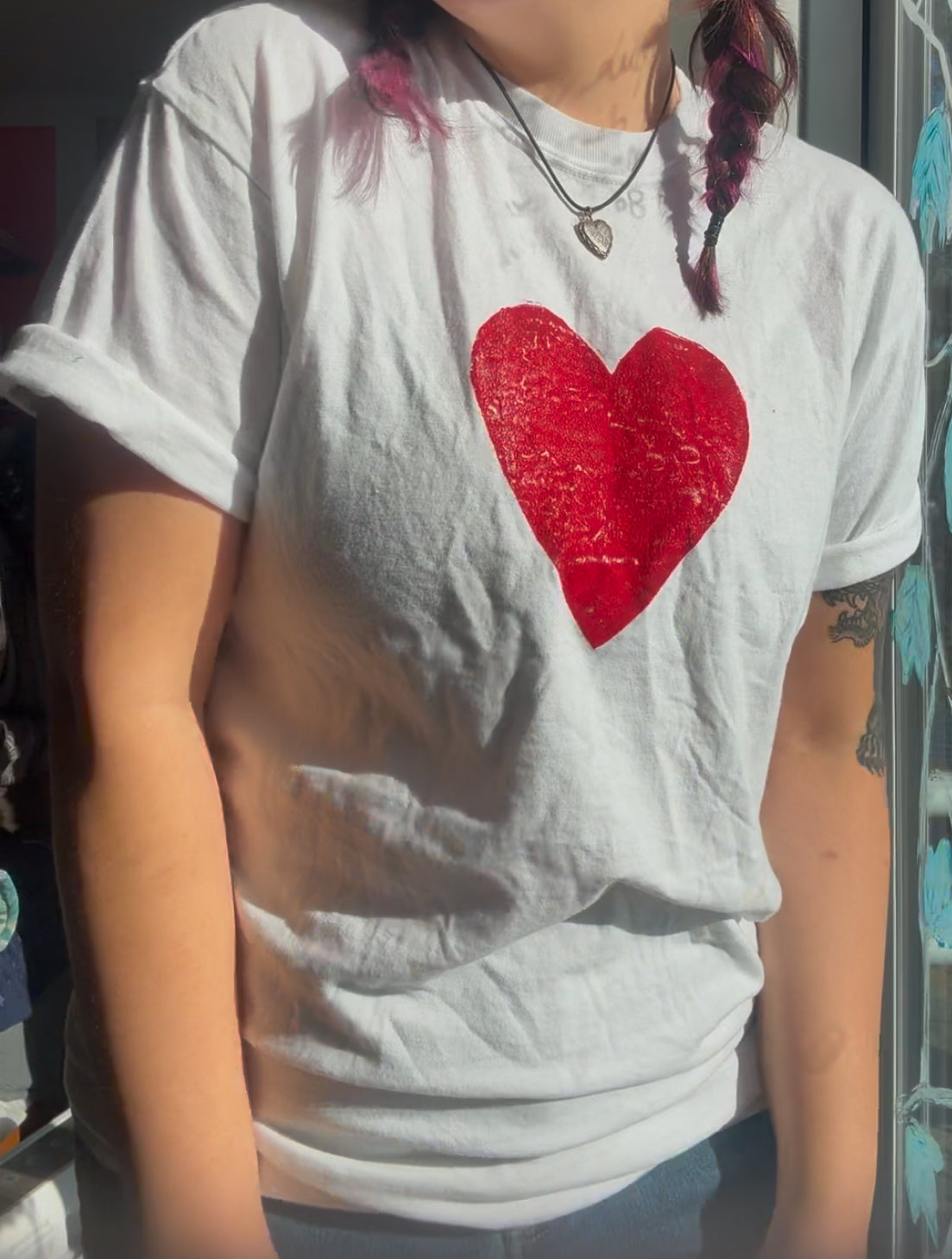 Red Heart Handprinted Tee