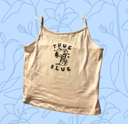 True Blue- Boygenius Handprinted Tank Top