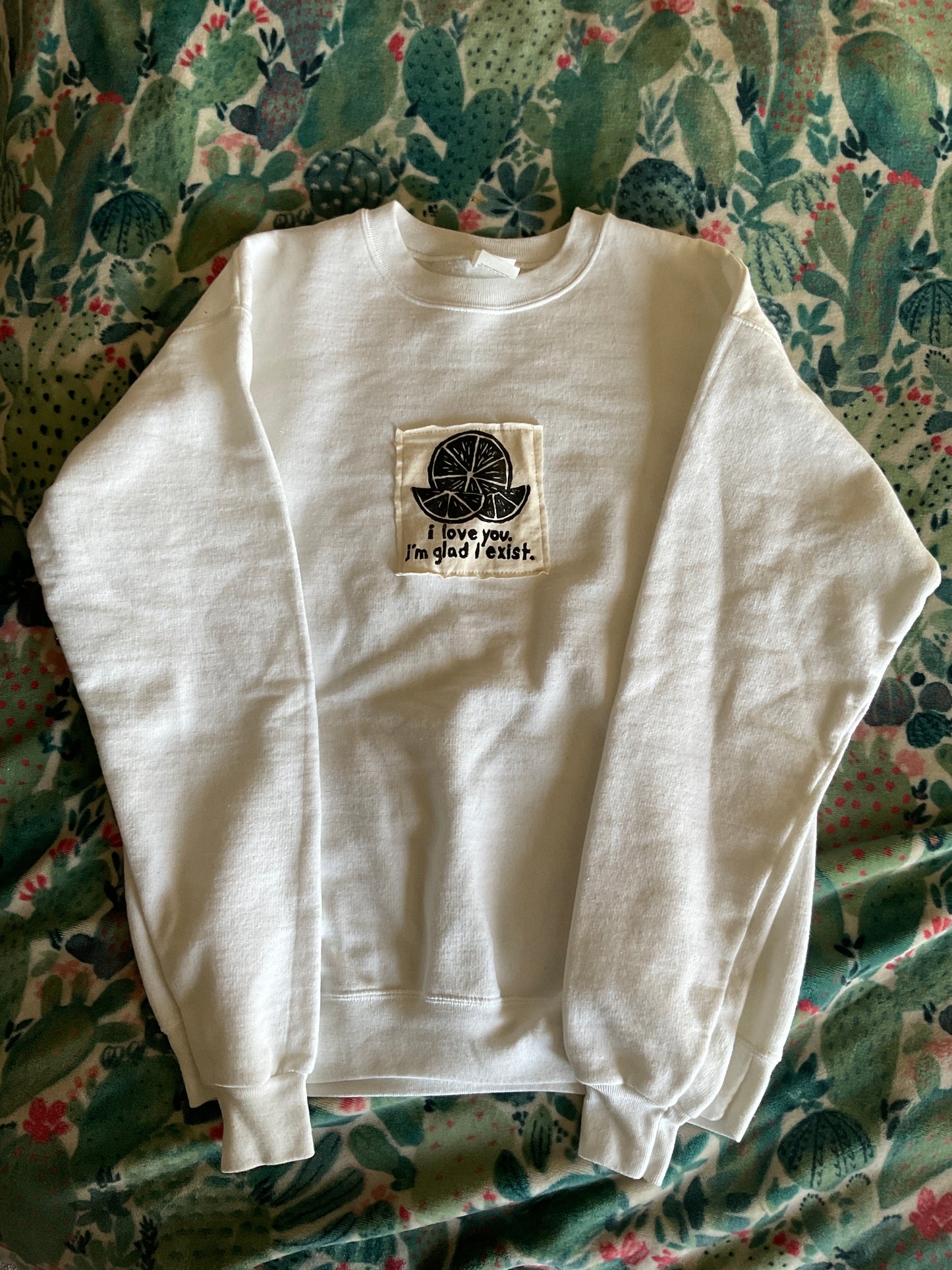 The Orange Upcycled Crewneck Sweatshirt S/M White