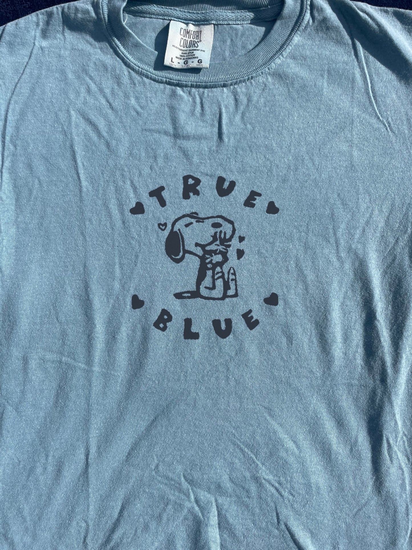 True Blue- Boygenius Handprinted Baby Tee