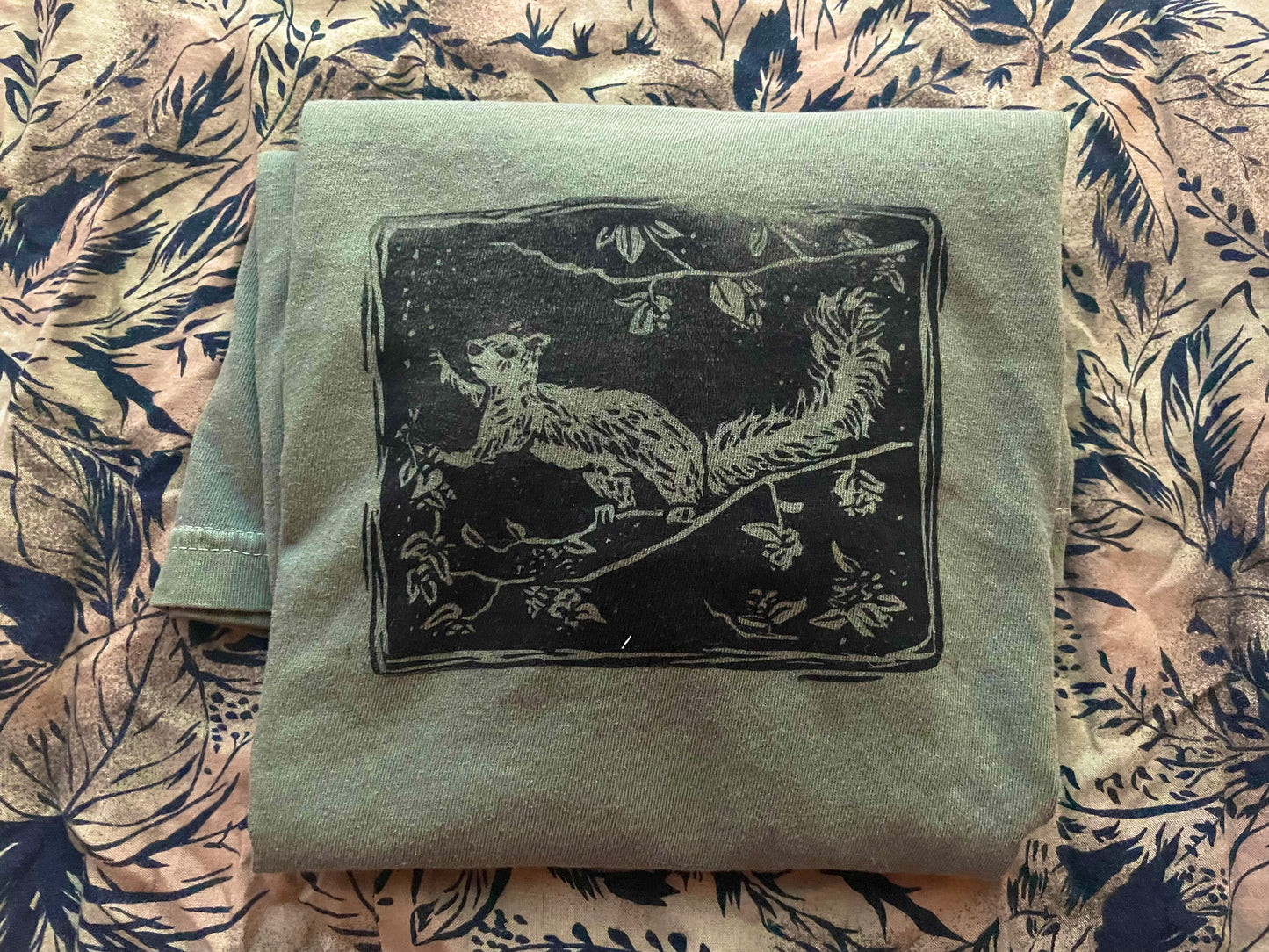 Scrappy- Starlit Squirrel Handprinted T-Shirt