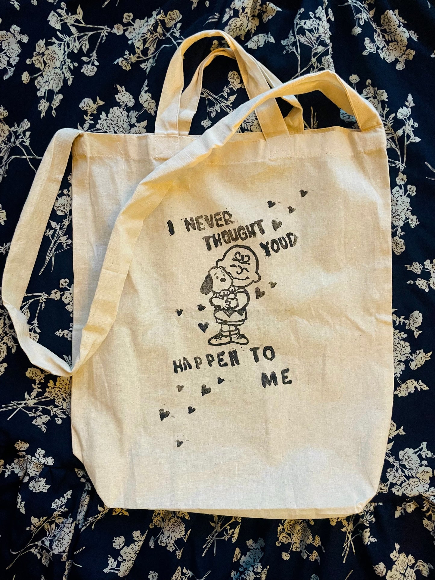 Leonard Cohen- Boygenius Handprinted Tote Bag