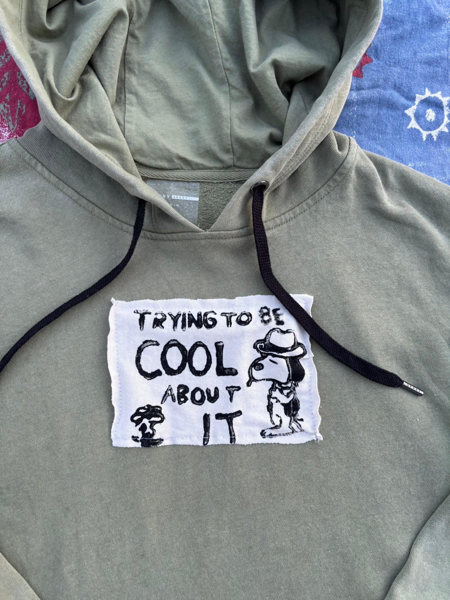 Cool About It Upcycled Green Oversized Hoodie M