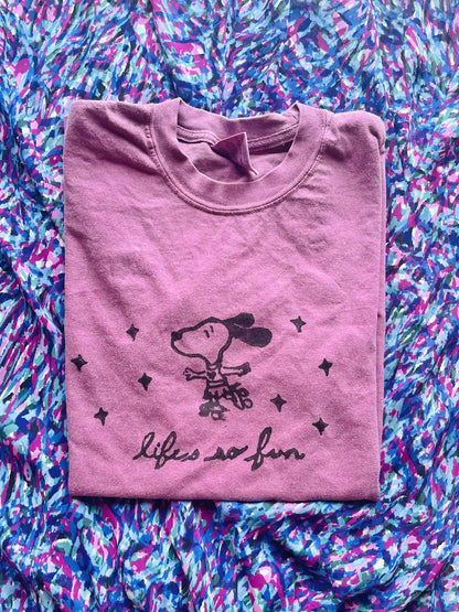 Life’s So Fun- Muna/Phoebe Bridgers Handprinted T-Shirt