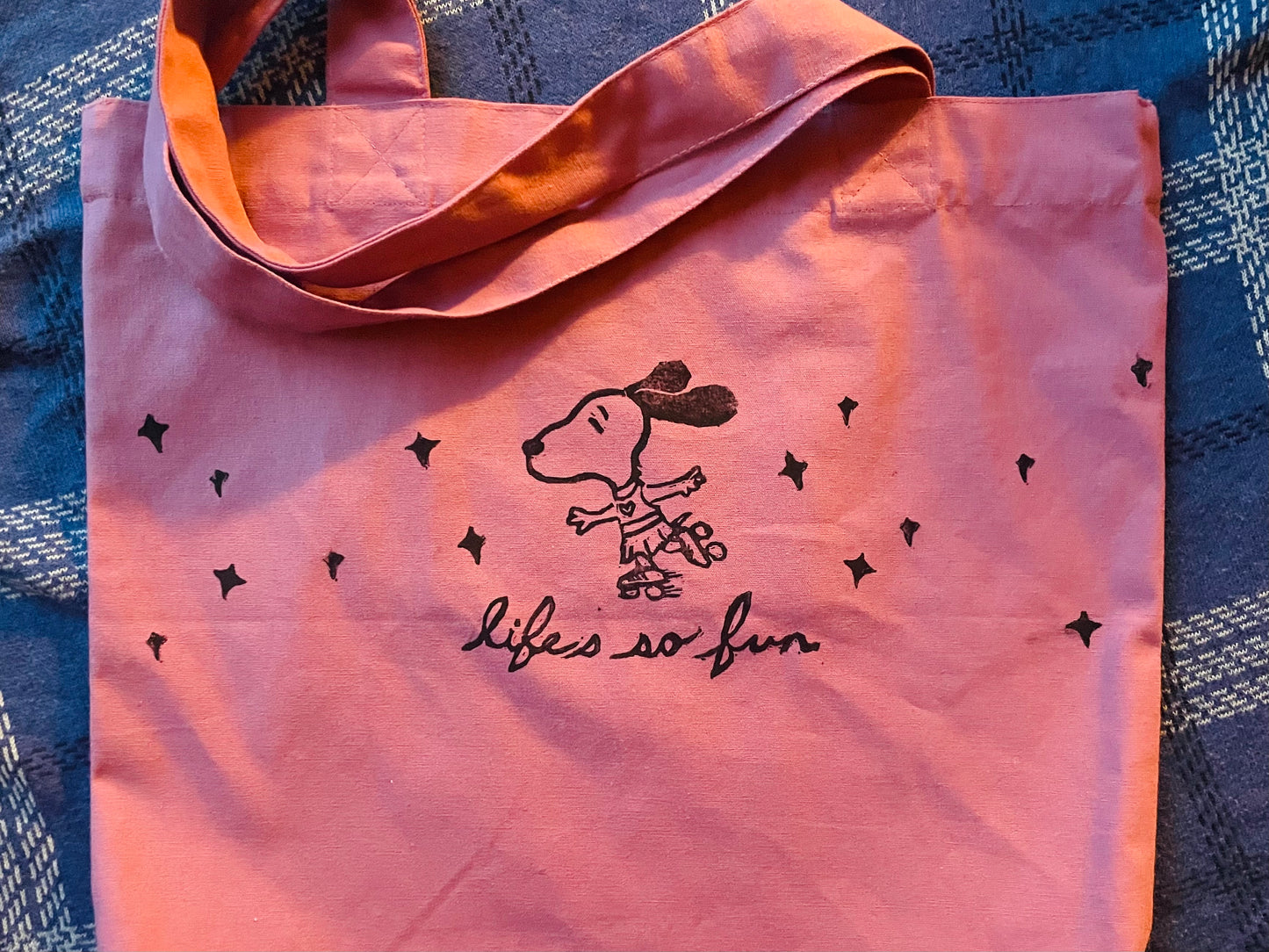 Lifes So Fun- Muna/Phoebe Bridgers Handprinted Tote Bag