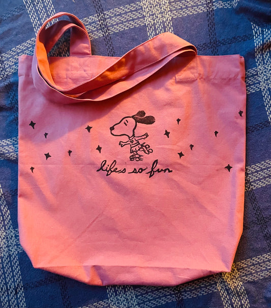 Lifes So Fun- Muna/Phoebe Bridgers Handprinted Tote Bag