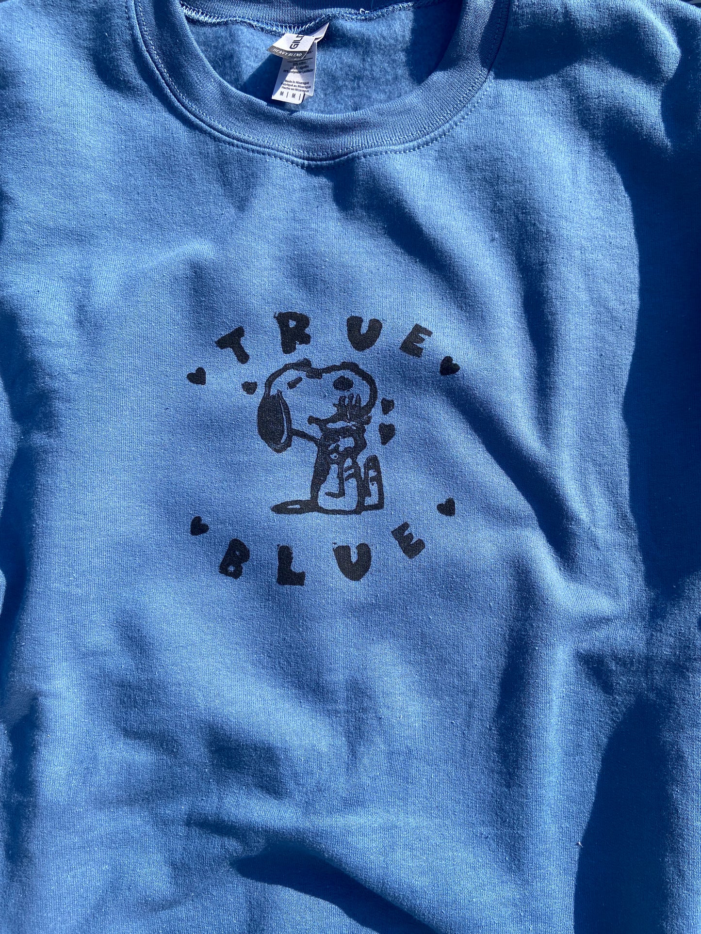 True Blue - Boygenius Handprinted Crewneck Sweatshirt