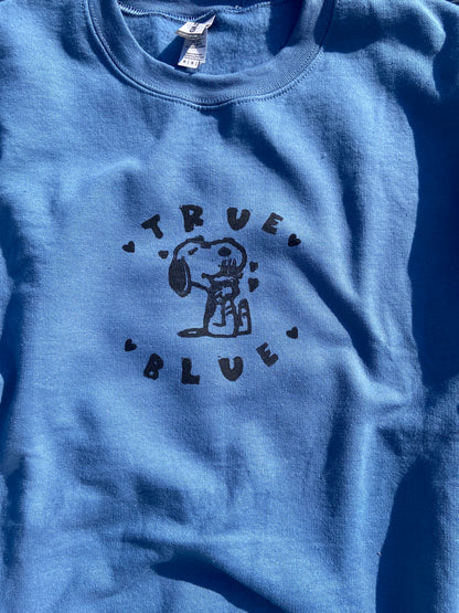 True Blue - Boygenius Handprinted Crewneck Sweatshirt