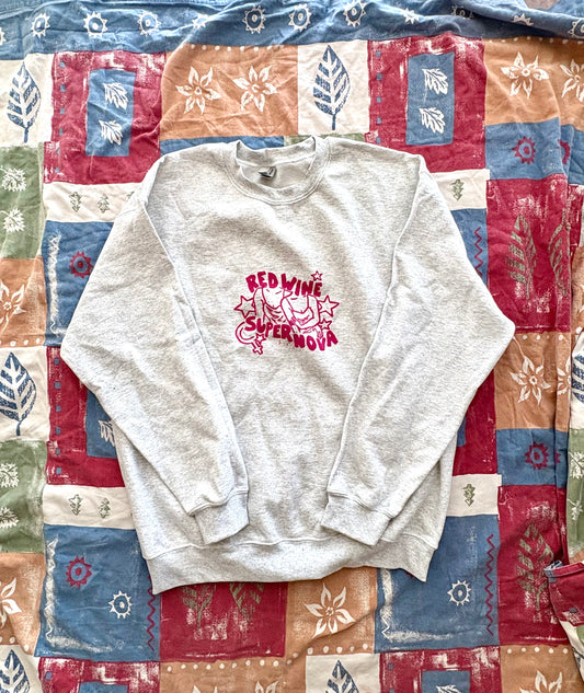 Red Wine Supernova - One of a Kind Chappell Roan Handprinted Sweatshirt