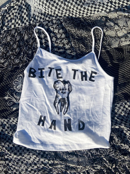 Bite The Hand Linocut Print Tank Top