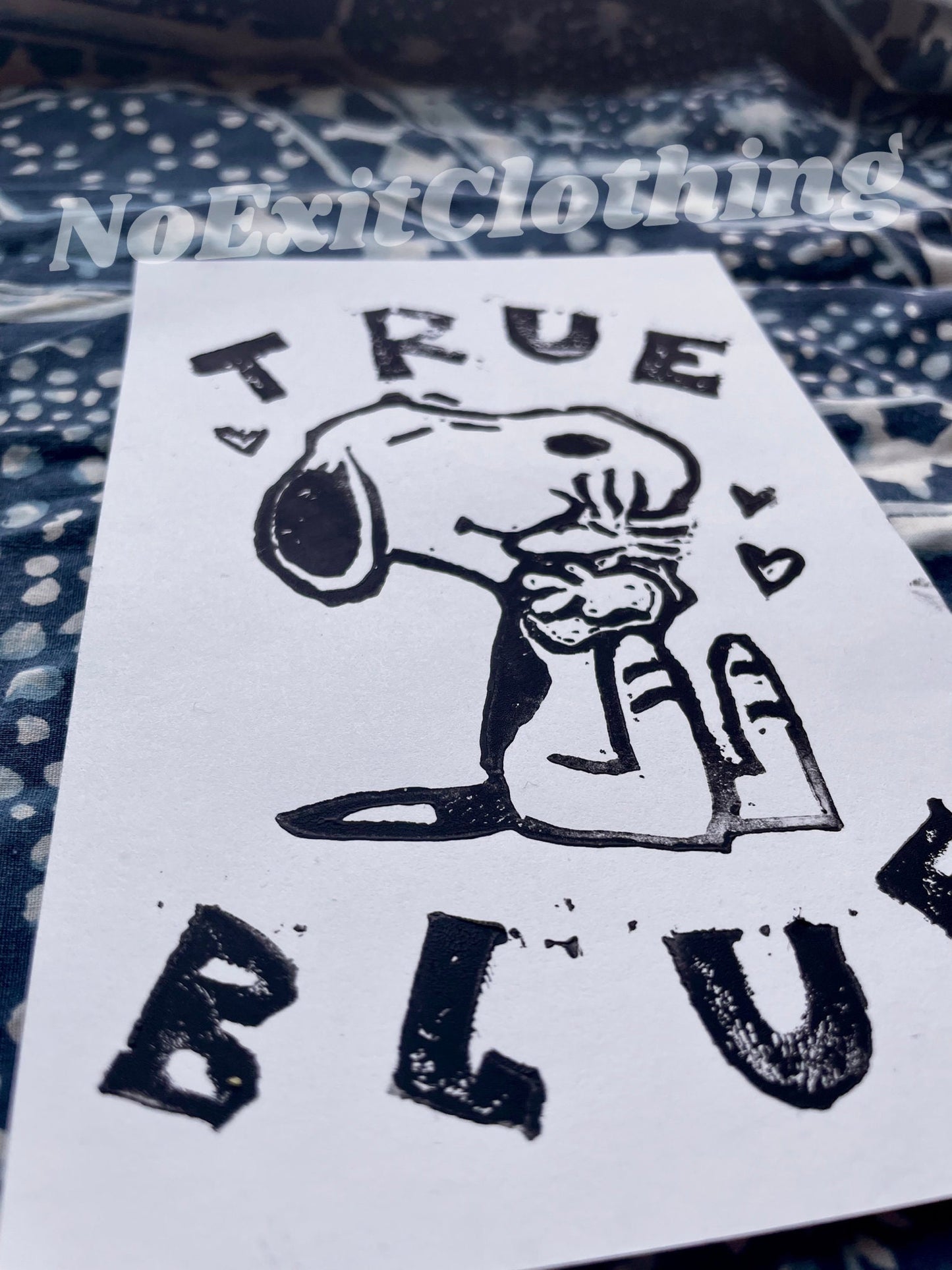 Boygenius True Blue Best Friends Print, 4" x 6" Original Linocut Print Poster Wall Decor